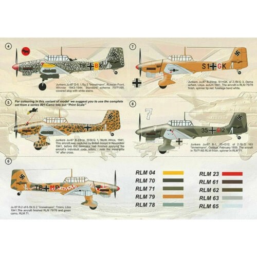Calcomanía avión 1:32 Junkers Ju87 Parte2 El conjunto completo3 hojas impresión escala 32-020 - Imagen 12 de 24