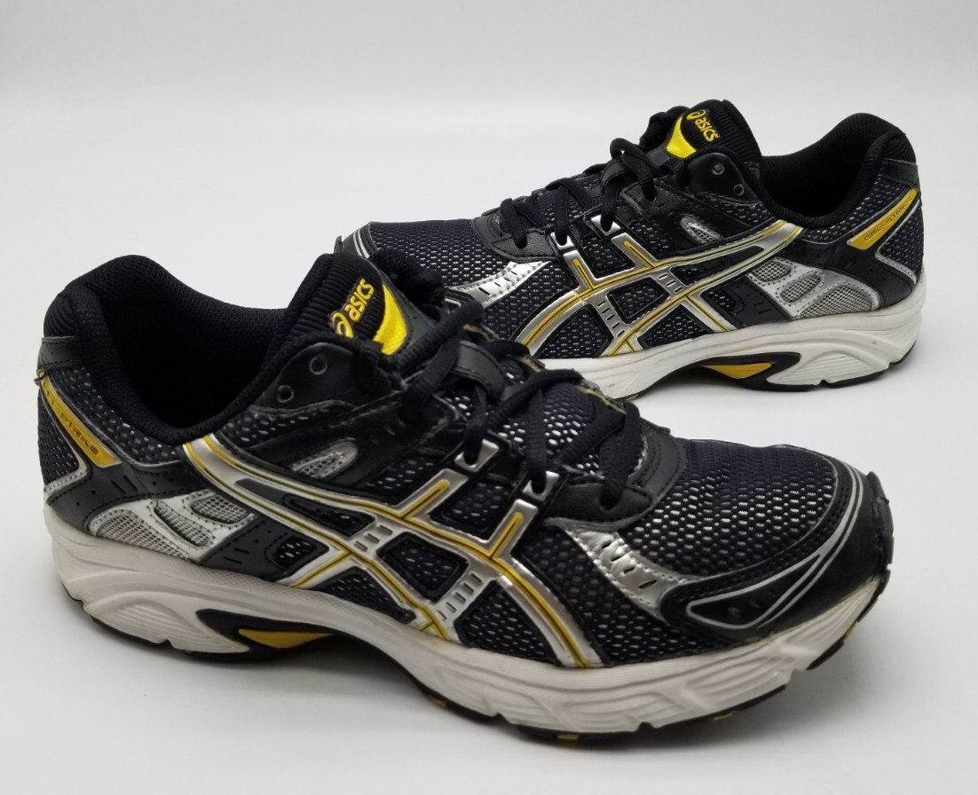 ASICS Gel Strike Silver Black Gold Running Shoes Womens Size