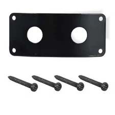 Jack Plate Rectangular Double Jack Curved Body Mount Black 0811228BK
