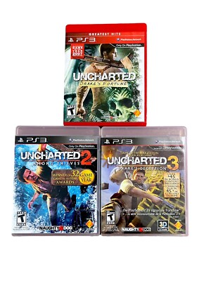 PS3 Uncharted 1, 2 & 3 Complete Games Naughty Dog