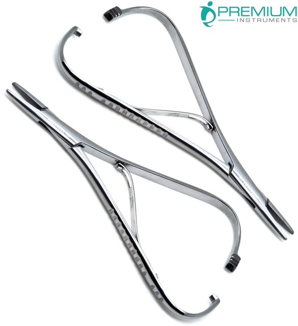 2 Pcs Dental Mathieu Needle Holder TC & Standard 14cm Forcep Surgical