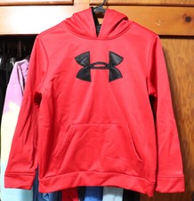 Under Armour UA Storm Big Logo Hoodie Pullover Red Youth Medium YM
