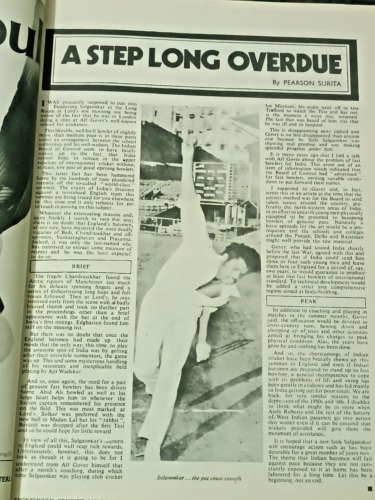 INDIA MAGAZINE SPORTSWEEK CRICKET QUATERLY JUL-SEP 1974 INDIA-ENGLAND-WEST INDIE - Picture 5 of 11