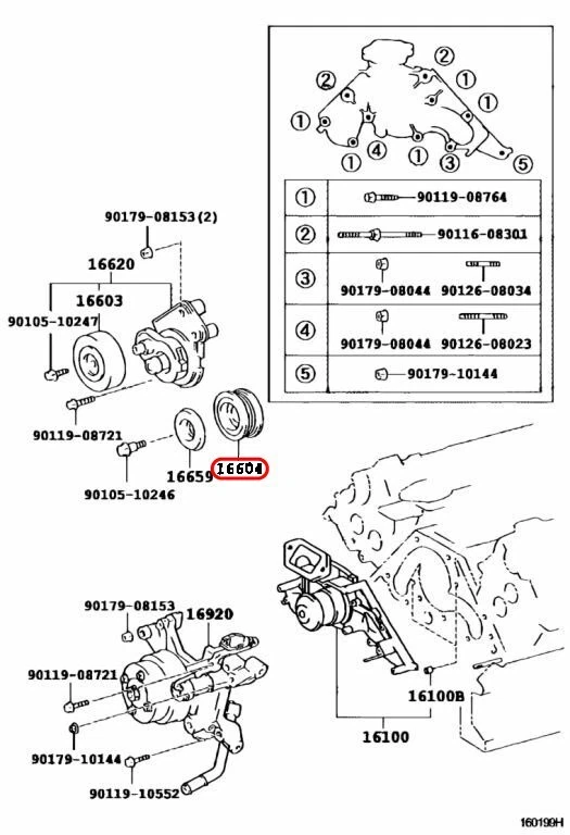 Toyota OEM Accessory Drive Belt Idler Pulley 16604-50030 for LEXUS GS430 LS400 - Изображение 3 из 4