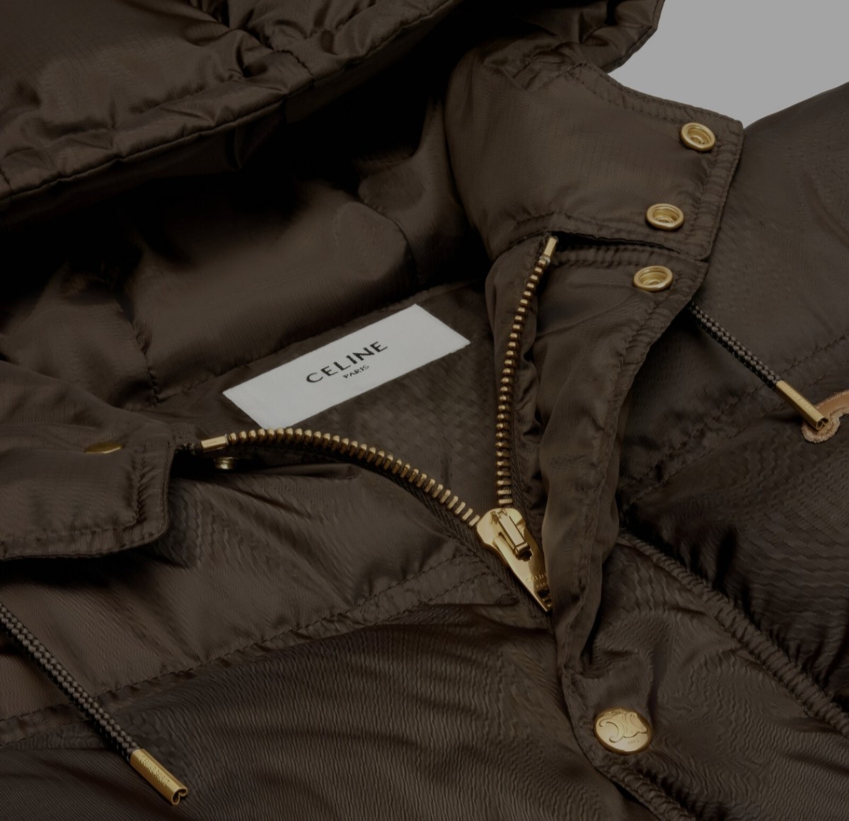 ダウンジャケット・コート LONG TRIOMPHE DOWN JACKET IN LIGHTWEIGHT NYLON long triomphe down jacket in lightweight nylon - BLACK | CELINE