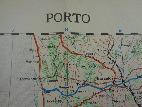 WW2 (1941) British Military Map entitled "PORTO" (ATLANTIC COAST) War Office