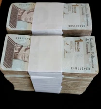 2000 pcs x Venezuela 1 Million (1,000,000) Bolivares- CIRCULATED banknote bricks