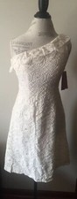 Merona Ivory One Shoulder Lace Dress Sz 4