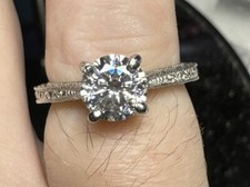 Moissanite 1.2 Ct Solitaire Ring Engagement 950 Platinum USA Made SZ 7.0 Real