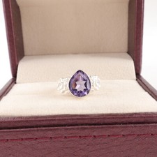 Natural Iolite Ring 925 Sterling Silver Handmade Gemstone Jewelry Wedding Ring