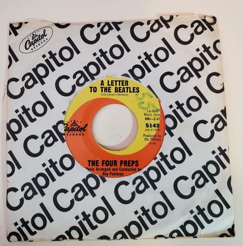 Four Preps A LETTER TO THE BEATLES (POP 45) #5143 PLAYS VG++ NO NOISE!