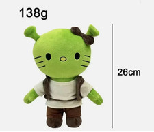 9.8" Hello Kitty Artist Plush Kawaii Green Shrek-Style Cute Soft Doll