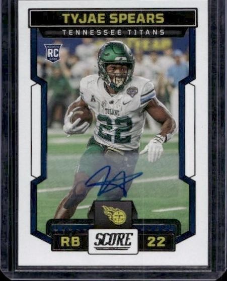 2023 Score #325 Tyjae Spears Signatures Rookie Card
