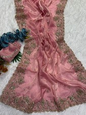 SARI INDIAN PAKISTANI WEDDING SAREE BLOUSE NEW DESIGNER BOLLYWOOD PARTY WEAR