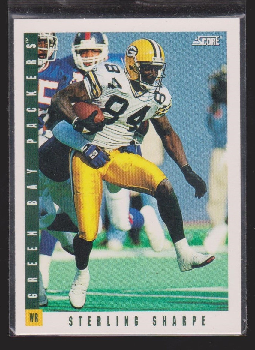 Sterling Sharpe #91 Football Cards 1993 Panini Score trading card — raw and PSA graded price guide