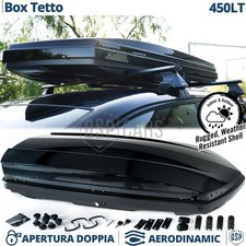 Box Tetto 450LT Per Volvo XC90 Baule Portabagagli Nero Lucido Aerodinamico