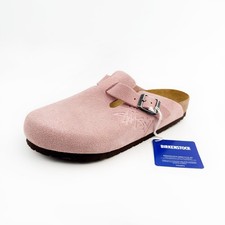 Birkenstock Stussy Boston Dusty Pink Suede Classic Clogs Women s Shoes