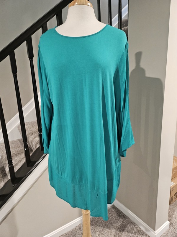 Chico’s Teal Green A-Line Tunic Top Ties at the Back (Chico’s Size 3 = US 16/18)