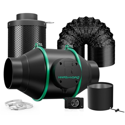 #ad Mars Hydro Ifresh 4quot; Inline Fan Carbon Filter Kit Smart APP Control for GrowTent $125.99