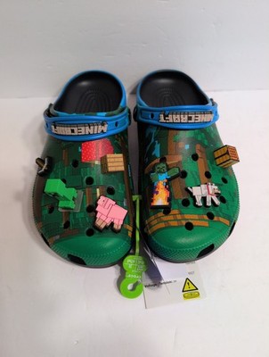 Crocs Minecraft Shoes Mens Size 8 Womens 10 Green Light Up  display picture 2