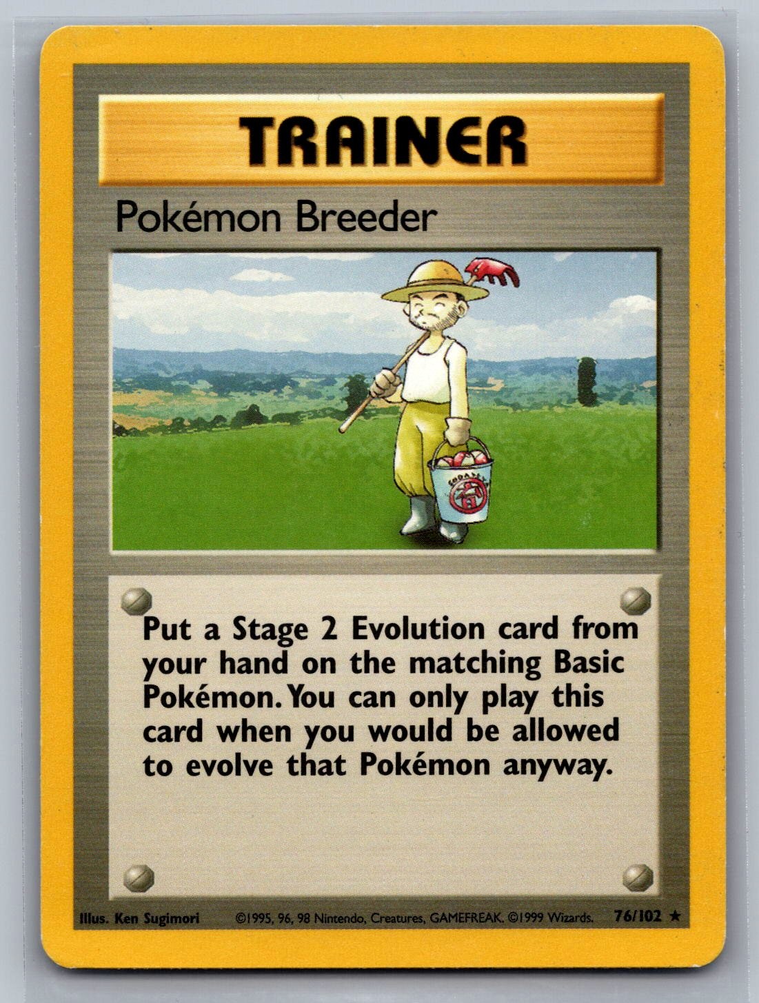 Pokemon Breeder Base Set #076/102 Rare Pokemon Card