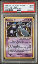 Mewtwo Holo 103/110 Gold Star Holon Phantoms Pokemon PSA 4