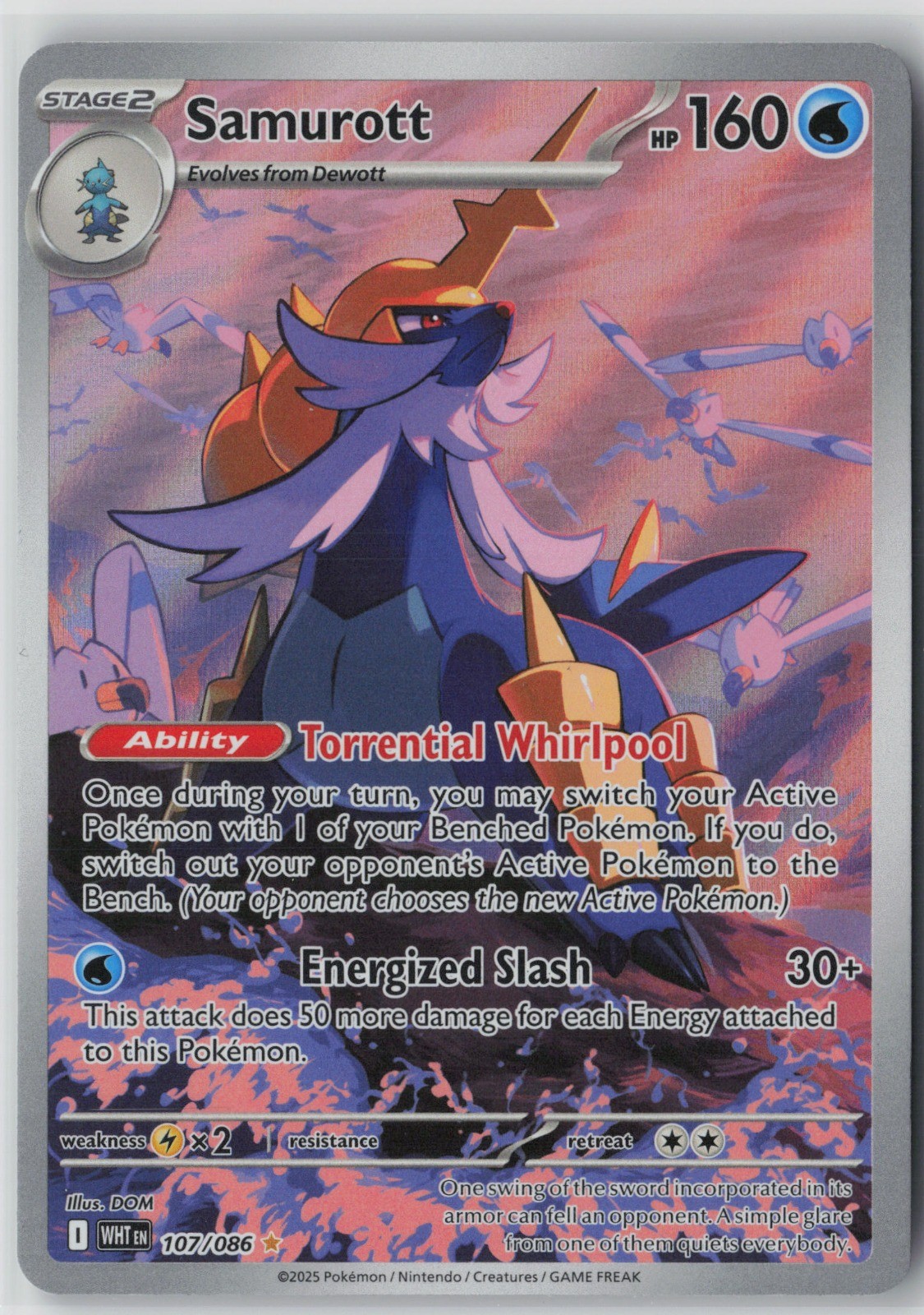 Samurott Holo Illustration Rare SV: White Flare 107/086 NM