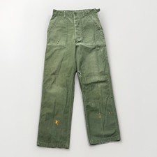 Vintage OG 107 Pants 27x30 Sateen Type 1 USA 60s Button Army Vietnam Military