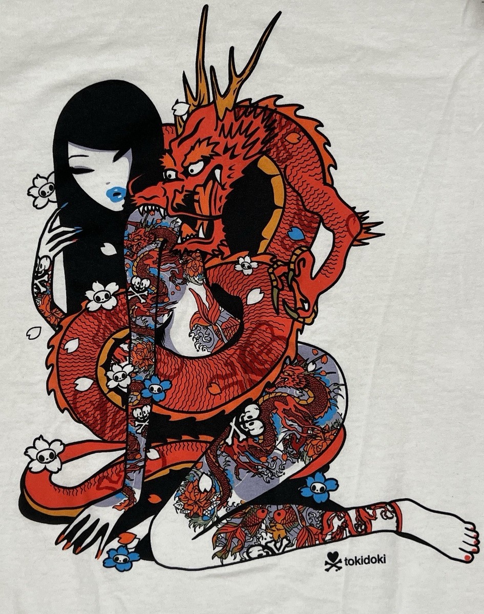 Tokidoki Dragon Geisha Graphic T Shirt Mens Medium Designed by