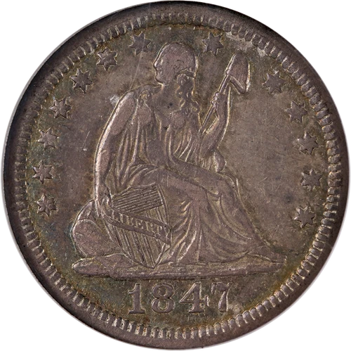 1847-O Seated Liberty Quarter NGC XF40 Key Date Great Eye Appeal Nice Strike