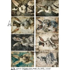 Steampunk Rabbits #2 | A4 Rice Paper | Paper for Decoupage | AB Studios