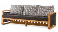 Gartensofa 3-Sitzer Modern Schwarz Kissen Komfort Elegant Weich