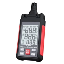 Digital Temperature Humidity Meter with Dew Point Wet Bulb LCD Backlight