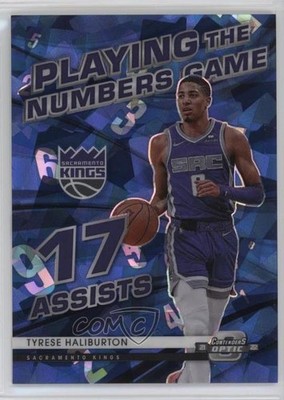 2021 Panini Contenders Optic Blue Cracked Ice Prizm 58/75 Tyrese Haliburton ne1