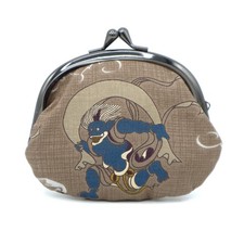 Cotton Gamaguchi Coin Purse 3.3-inch Traditional Pattern Made in Japan