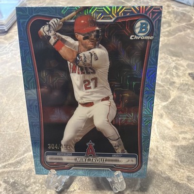 2026 Bowman Mega - MIKE TROUT - RC Light Blue Mojo Refractor #/499 - Angels #100