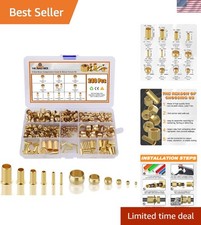 280PCS Brass Compression Sleeve Ferrules Inserts Nuts Fittings Kit