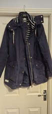 Joules Women's Blue Rain Coat Jacket Size 14
