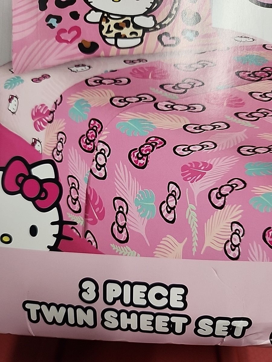 Hello Kitty Wild Jungle 3 Piece TWIN Sheet Set / Microfiber | eBay