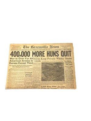 World War 2 Collectible Newspaper “Hitler Japan Surrenders” 1945