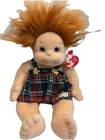 TY Beanie Kids Doll Red Hair Plaid Dress TY Gear Girl Plush Vintage 1990s Ginger