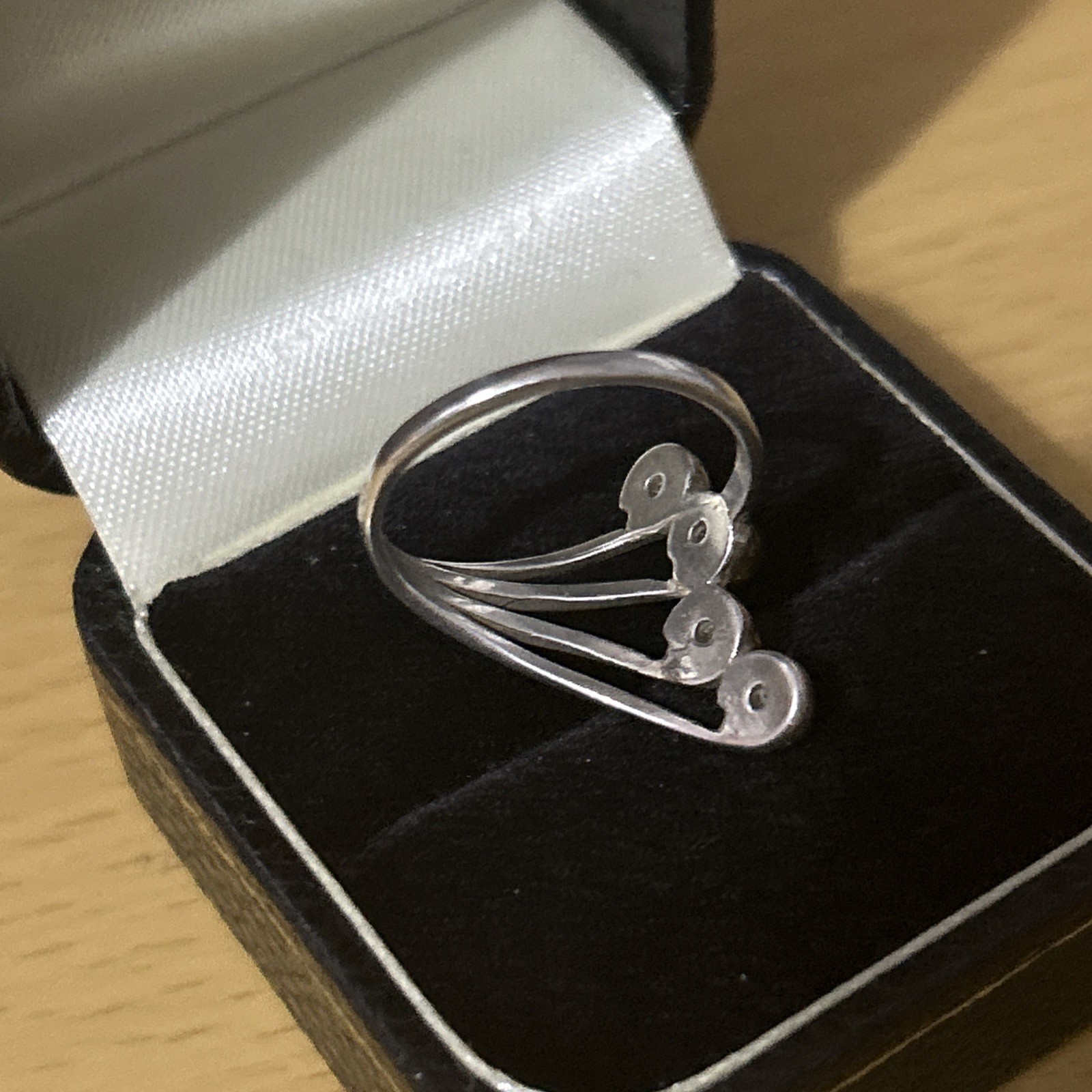 925 Silver  Amber statement Ring Size Q - image 4