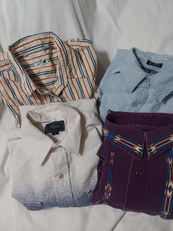 Grab Bag As Is 4 Western Shirts Roper Wrangler