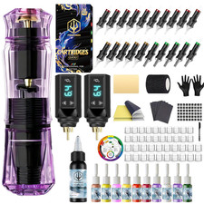 Tattoo Pen Set, Cordless Tattoo Gun Kit Tattoo Kit with 2Pcs Battery and 20 Pcs