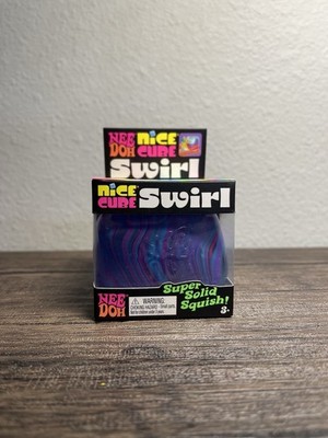 Nee Doh Nice Cube Swirl Super Solid Squish Fidget Toy Stress Ball New