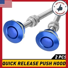 2x Universal Push Button Quick Release Hood Bonnet Pins Lock Clips Bumper Latch