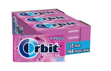 ORBIT Bubblemint Chewing Gum Sugar Free 12 Packs of 14-Pieces 168 Total Pieces 