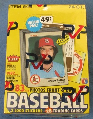 Rare 1983 Fleer Baseball Factory Sealed Cello Box FASC (From a Sealed Case)  