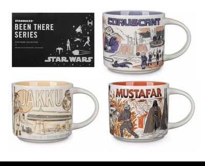 Sealed Star Wars 2023 Starbucks Been There 3 Mug Set : Coruscant Mustafar Jakku