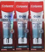 Lot of 3 Colgate Gum Renewal Whitening Toothpaste Gel  deep clean 3 oz 06/20204